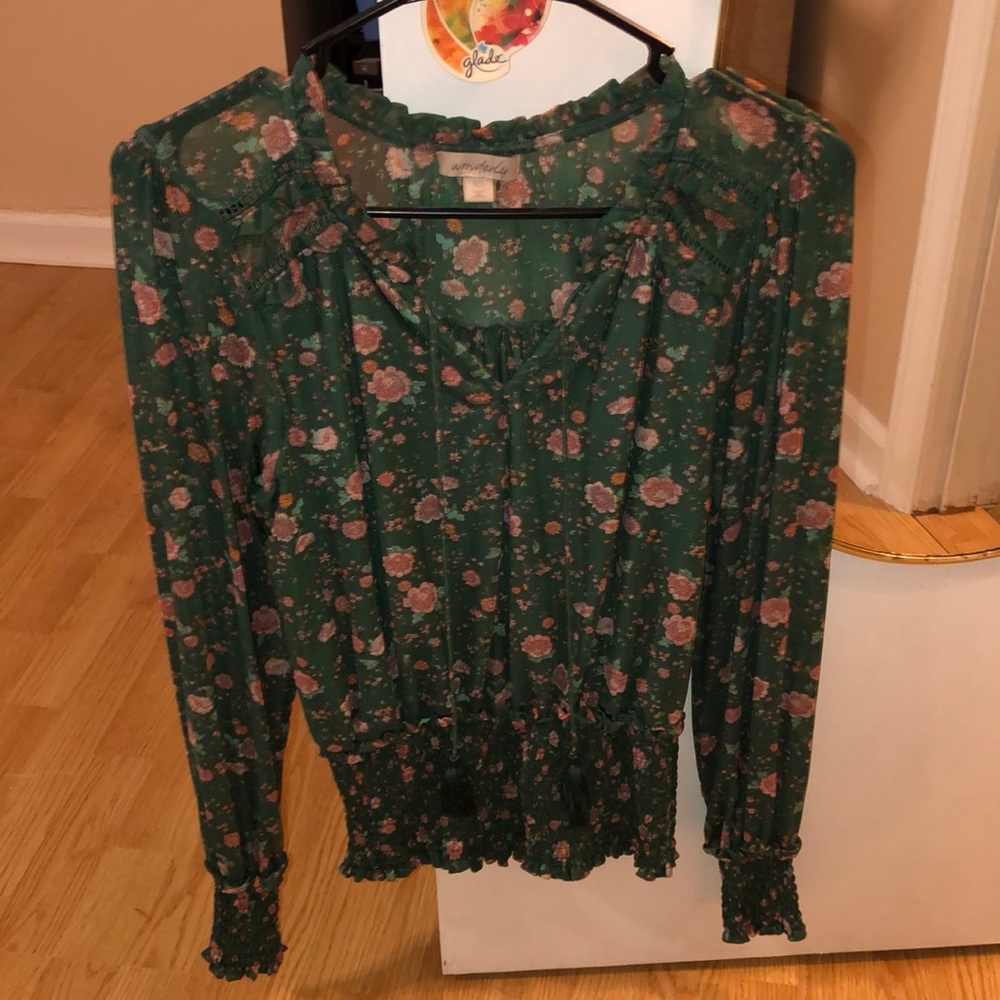 Floral green blouse